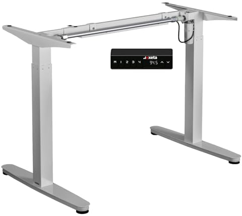 Exeta ergoEASY höhenverstellbarer Schreibtisch Gestell elektrisch 100-160cm in schwarz I Schreibtisch Gestell höhenverstellbar mit Motor & Memory-Funktion