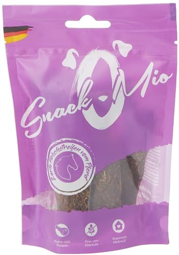 SnackOMio – Premium Hundesnack – zarte Fleischstreifen vom Pferd, getreidefrei, 1er Pack (1 x 125g)