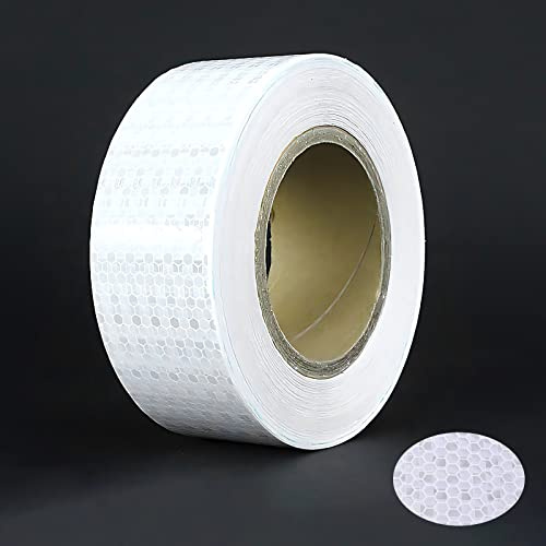 Reflektierendes Klebeband 10m X 5cm Selbstklebend Reflektor Klebeband Hohe Intensität Reflektorbänder Weiß Reflektoren Aufkleber Wasserdicht Aufkleber Reflektierend für Fahrrad, Fahrzeuge, Autos
