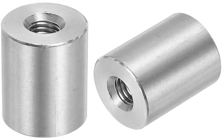 sourcing map Lot de 5 écrous de connexion ronds M8, écrous d'accouplement en acier inoxydable 304, 25 mm de long, écrous à tige pour support, M8 x 25 x 20 mm