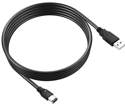 GINTOOYUN USB2.0 zu FireWire Kabel USB2.0 Stecker zu Firewire IEEE 1394 6Pin Stecker Datenkabel für 1394 Acquisition Cards,Industriekameras,tragbare Festplatten,etc(5.9FT)(6 Nadeln)