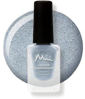 Mii Colour Confidence Quick Dry Nail Polish | Long Lasting Nail Polish & Fast Drying Nail Polish | Nail Strengthening Polish with Nourishing Formula | 14ml Nail Paint | Santa Baby, Light Blue Shimmer