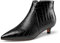 Castamere Damen Geschlossene Spitze Zehenkappe Niedrige Kitten Absatz Heel Reißverschluss Stiefeletten Büroschuhe Lässig Dress Stiefel 3.5 CM Heels Schwarz 36 EU