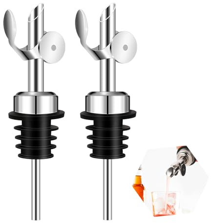 Tucnoeu Lot de 2 becs verseurs automatiques à rabat pour bouteille d'alcool, becs verseurs pour bouteilles d'alcool, accessoires de bar (argent), 579165_1_HvC0QRbKK