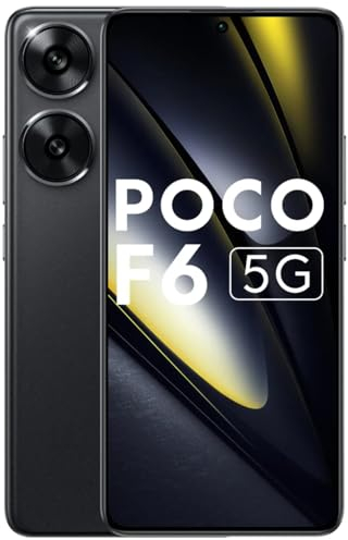 Xiaomi POCO F6 Smartphnoe 8GB+256GB, 5000mAh 120Hz Flow AMOLED screen, 90W Turbo Charger, 50MP Dual Camera with OIS, Black