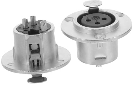 VICASKY 2 Stück 3-polige Weibliche Einbaubuchsen aus Zinklegierung für Mikrofone Audiogeräte Einbau Steckverbinder Kompatibel mit Heimkino und Musikinstrumenten