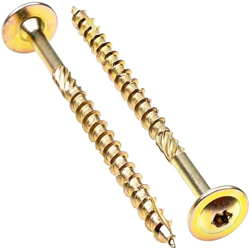 80mm Wood Screws Wafer Head (Pack of: 50) Torx Screw Self Tapping Steel Yellow Zinc Plated