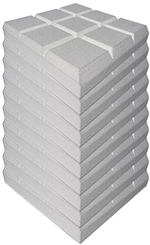 usefulbeauty Paneles de amortiguación de ruido, espuma absorbente de sonido | 10x Rolando de prueba de sonido,Almohadilla acústica 3D resistente al fuego de alta densidad de 12x12x2 pulgadas para la