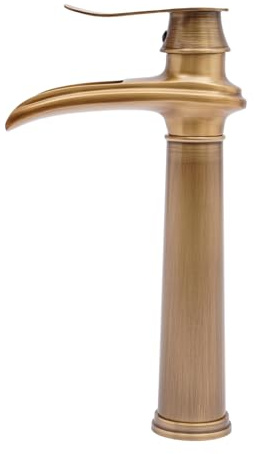 Wasserfall Wasserhahn Höhe des 30cm Antiken Bronze Wasserhahn mit Anti-Tropf Design & 2* Schläuche, Waschbecken Armaturen Messing 1.2kg Waschtischarmatur Hoch Retro für Washbecken Badezimmer