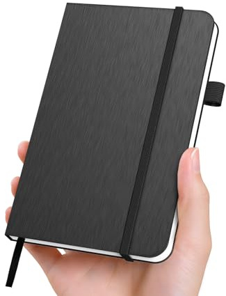 ONAVIA A6 Notizbuch liniert, Hardcover Notizbücher Klein, Notizheft 160 Seiten 6.5mm, Mini Notizblock für Arbeit, Schreiben, Schule, Reise und to do Liste, 9.6 x 14.5 cm (Schwarz)