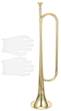 UKCOCO Trompette pour Garçon et Filles Instrument à Vent Dorée Paire de Moufles, Taille Unique, Jouet Éducatif pour Débutants, Musique Scolaire Scène et Entraînement, Plusieurs Styles