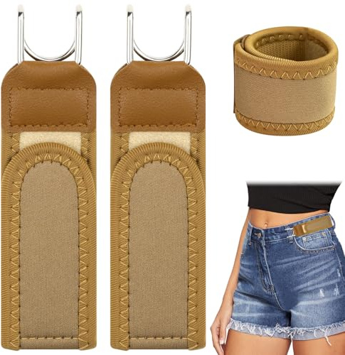 Puasok 2 Piezas Cinturón Sin Hebilla Kit, Cinturón Elástico Táctico con Gancho Metálico, Cinturón de Cintura Invisible para Hombres y Mujeres, para Hombres y Mujeres, Ocupación, Ocio