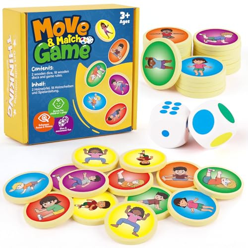 Jeu Broytain interactif pour enfants à partir de 2 ans – Jeu de dés de mouvement avec couleurs, jeu de motricité et de coordination pour l’intérieur et l’extérieur, jeu éducatif pour l’intérieur et l