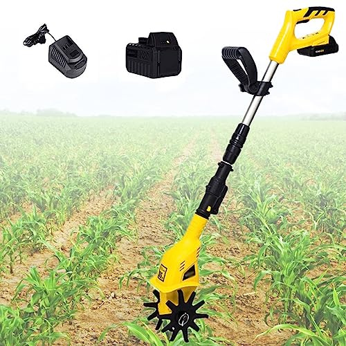 ANXYYDS Motozappa elettrica, motozappa da Giardino Senza Fili per la Lavorazione del Terreno, profondità 17 cm, Larghezza del Terreno coltivato 10 cm, coltivatore Regolabile per Il Giardino, orti