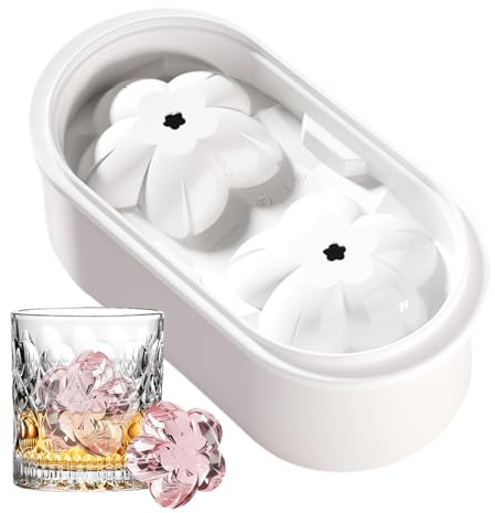 Stampo da Palle di Ghiaccio,Estetico a 2 Cavità Antiaderente Riutilizzabile,Stampo per ghiaccio, per whisky - per caffè, succo, birra, cocktail, bourbon, congelatore, casa, campeggio