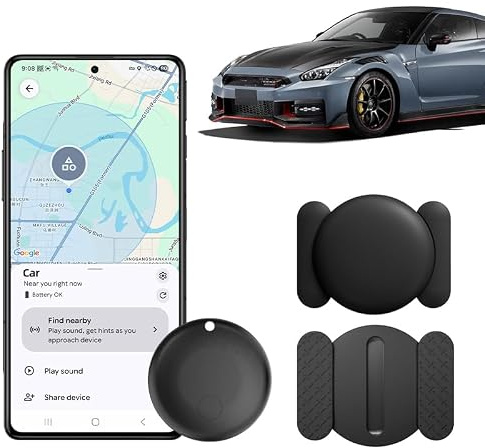 Traceur GPS indétectable pour véhicules, Compatible Google Find Hub. Mini Balise magnétique étanche IP67, Couverture Mondiale, localisateur caché sans abonnement mensuel