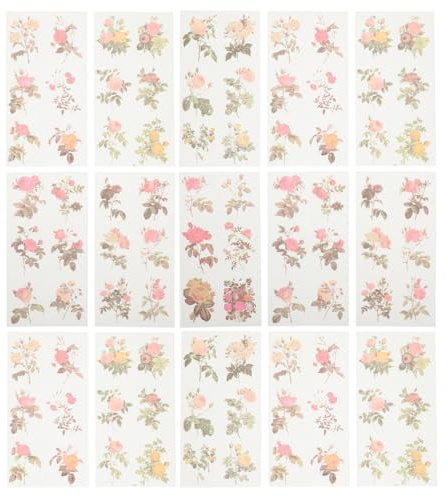 Generico 30pezzi Washi Stickers Floreali per Scrapbook e Album Adesivi Artigianali Colorati e Portatili per Decorazioni Creative di Diario e Quaderni