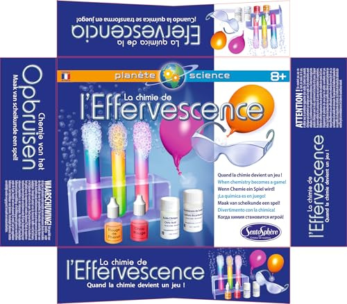 SentoSphère - LA CHIMIE DE L'EFFERVESCENCE - Jeu scientifique - Kits experiences scientifiques - Planète Science - A partir de 8 ans - Fabriqué en France