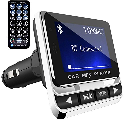 FM Transmitter, Tohayie Bluetooth Wireless Radio Adapter Audio Receiver Stereo Music Tuner Modulator Car Kit with USB Charger, Remote Control