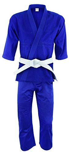 ULTIMATE FIGHT GEAR UFG Judo Single Weave Kids Adults Unisex Karate Gi Uniform - (Belt Included) (Blue, 0)