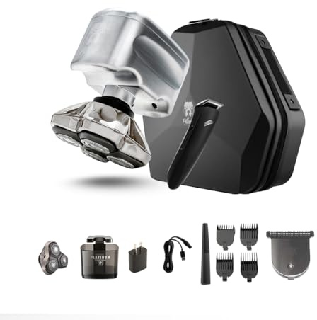 Skull Shaver Pitbull Diamond PRO Afeitadora de Cabeza y Cara - Kit de Aseo Masculino Definitivo - Afeitadora Eléctrica para Cabeza, Barba y Cuerpo - Inalámbrica, Apta para Viajes, con Cable de Carga