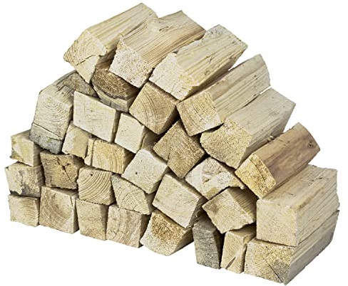 Flameup Brennholz Kiefer, Kaminholz ohne Rinde, 5-500kg Kiefernholz, Feuerholz für Ofen, Kamin, Kaminofen, Feuerschale, Grill, Holzscheite 25 cm, getrocknet, Menge:25 kg