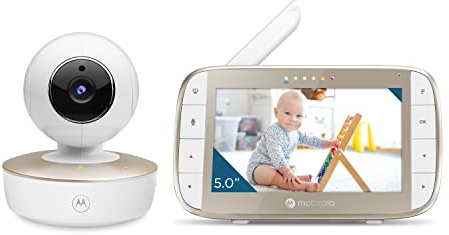 Motorola Babyphone VM50G 5 – Nachtsicht – Temperaturmesser – Kamera – 2000 mAh Akku – Fernschwenken, neigen und Digitalzoom