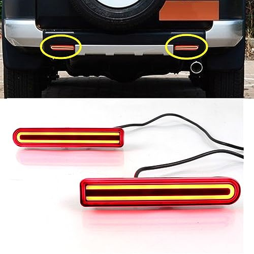 ECAHAYAKU Red Lens LED Rear Fog Lamp Compatible With Toyota FJ Cruiser 2007-2022 3-in-1 Function As Driving Light/Brake Light/Sequential Turn Signal light
