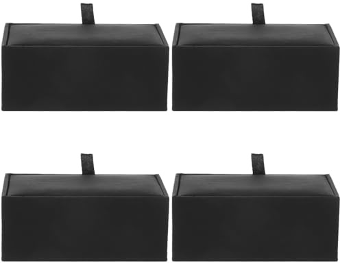 PRETYZOOM 4pcs Cufflink Box, Small Flip-up Cuff Link Storage Boxes Organizer, Men's Jewelry Storage Case For Cufflink, Tie Clips
