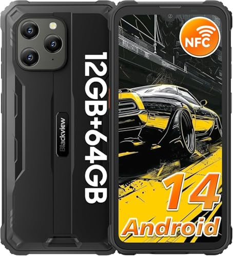 Blackview BV5300Pro Outdoor Handy Android 14, 12GB+64GB/1TB Outdoor Smartphone Ohne Vertrag 6580mAh, 6.1 Display, 13MP+8MP, Baustellenhandy Wasserdicht 4G Dual SIM, NFC/GPS/IP69K/2 Jahre Garantie