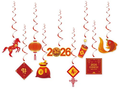 Bekecidi Decoraciones Colgantes para el Año Nuevo Chino 2025, Decoraciones para Fiestas con Espirales, Decoraciones Colgantes para el Año Nuevo para Fiestas del Festival de Primavera