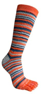 Calzini Con Dita Separate 3 paia di calzini sportivi da uomo a compressione calzini lunghi in cotone a righe colorate fitness da trekking all'aria aperta sotto il ginocchio calzini a 5 dita Donna Calz