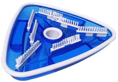 Parliky Limpiador De Piscina Triangular Transparente Cepillo De Aspiración Herramienta De Limpieza para Piscina Cerdas De Nailon Diseño Equipo De Limpieza