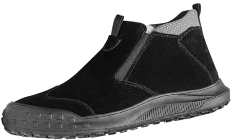 Generisch Zapatos de invierno para hombre, forrados con cremallera, botas de nieve | Calzado antideslizante para caminar al aire libre | Suela suave acolchada Zapatos de senderismo para hombre Comfort