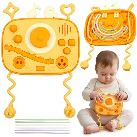 JOYVOVO Montessori Busy Board 1 ans Enfants Activity Board, Jouet d’activités Sensoriel, Jeu d’Éveil Motricité Fine, Jouet de Voyage Voiture Avion, Cadeau Anniversaire pour Enfants 3+ Ans Garçon Fille