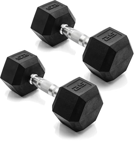 CAP Barbell Barbell 25 LB Pair Coated Hex Dumbbell Weight