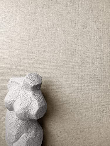 NEWROOM carta da parati Taupe Tinta Unita Tessuto non Tessuto - Uni Beige Marrone Struttura Tessile