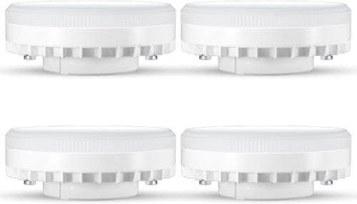 DiCUNO Lampadina LED GX53, 7W equivalente alogena 70W, Bianco naturale 4000K, Non dimmerabile, 950lm, Angolo fascio 120°, Faretto LED GX53 per Armadi e Vetrine, 4 Pezzi