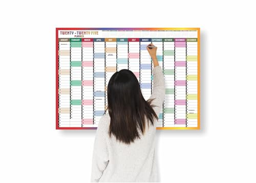 2026 Year Wall Planner A1 Uk Wall Calendar Yearly Planner Large Jan To Dec Full Year Planning Chart Student Family Home School Office Work Study Annual Poster Multi 59.5 x 84.1Cm (Multicolor)
