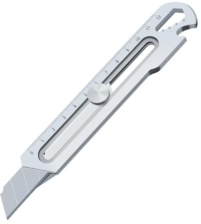 Profi Cuttermesser, Mehrzweck Gebrauchsmesser 18mm, Edelstahl Universalmesser, Multifunktionales Teppichmesser, Innenbereich Druckguss Cutter Messer