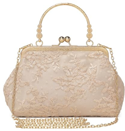 BAIGIO 1920s Sac à bandoulière vintage pour femme Sac à main de soirée pour fête mariage sac de mariée