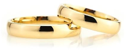Juego de anillos de boda de 4 mm, chapado en oro de 14 quilates, juego de alianzas de boda a juego, juego de anillos de boda de plata personalizado para hombre y mujer