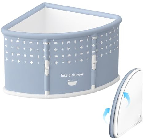 loyliawa Baignoire portable pliable en forme de ventilateur, baignoire portable pour adulte, grande baignoire pliable, baignoire autoportante pliable, baignoire d'angle pliable sans effort, gris