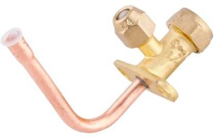 Folpus Valvola di Arresto del condizionatore d'Aria, Gomito a 90 Gradi, Angolo a 3 Vie, rcordo in Ottone Robusto per Manutenzione, 6.35 Mm