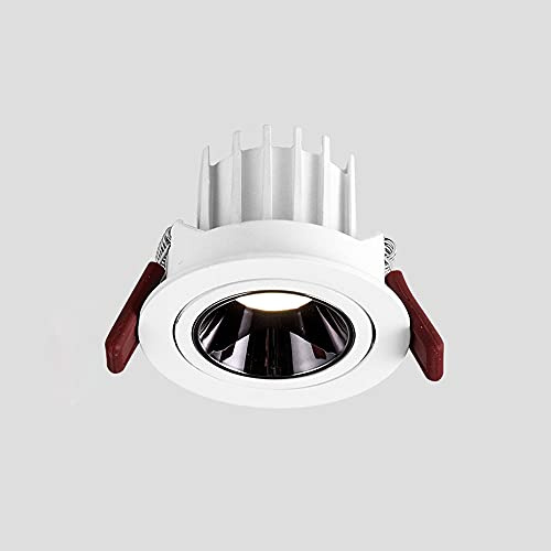Foco de Techo LED Empotrado de 7 W, Foco de Acento Ajustable con Montaje Empotrado, lámpara de Techo de Aluminio, focos direccionales para Sala de Estar y Pasillo.