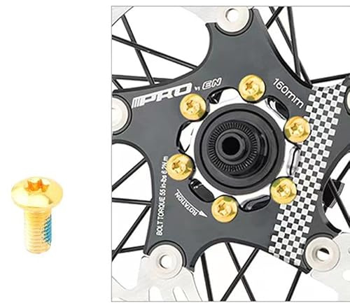 eWheel Tornillo Amarillo M5x10 para Discos de Freno 12 uds para Patinete eléctrico Accesorio Resistente para Mejorar la Seguridad Comodidad y Mantenimiento del Patinete eléctrico