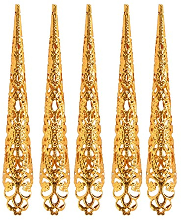 YROHGKPN Anillo de garra para las puntas de las uñas, disfraz de reina antigua, anillo de decoración, accesorios, protección para las articulaciones de los dedos, como se describe