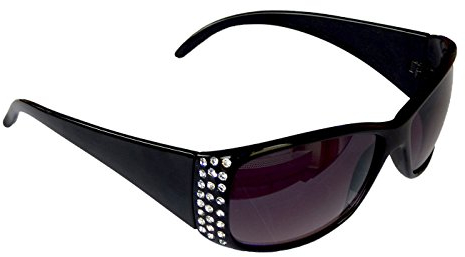Gil SSC Damenbrille Sonnenbrille mit Strass Brille Damen Sunglasses M 38 (Schwarz)