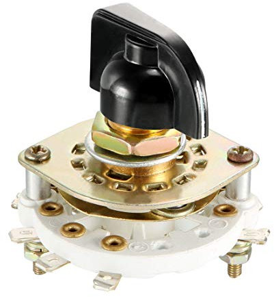 sourcing map 2P3T 2 Pole 3 Throw Single Deck Band Channel Rotary Switch Selector with Plastic Knob