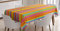 ABAKUHAUS Gestreift Tischdecke, Vertikale Bunte Zeilen, Pflegeleicht Waschbar Schmutzabweisend und mit Klaren Farben Hochwertiger Druck, 140 x 200 cm, Orange Blau